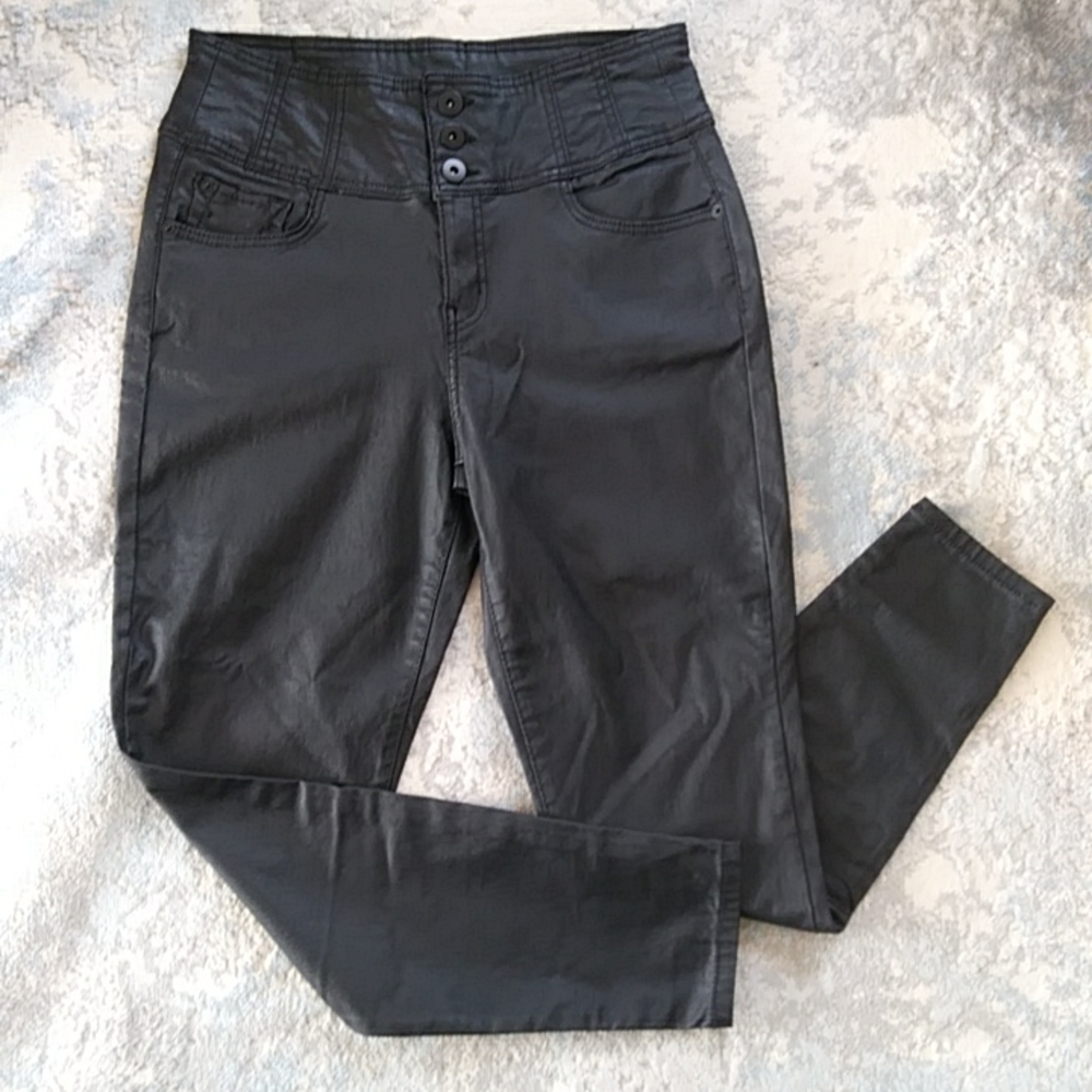 No Boundaries Faux Leather Pants Junior 17 Black